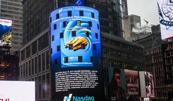 Oceanalpha USV Lands on Time Square and Says Hello to the World