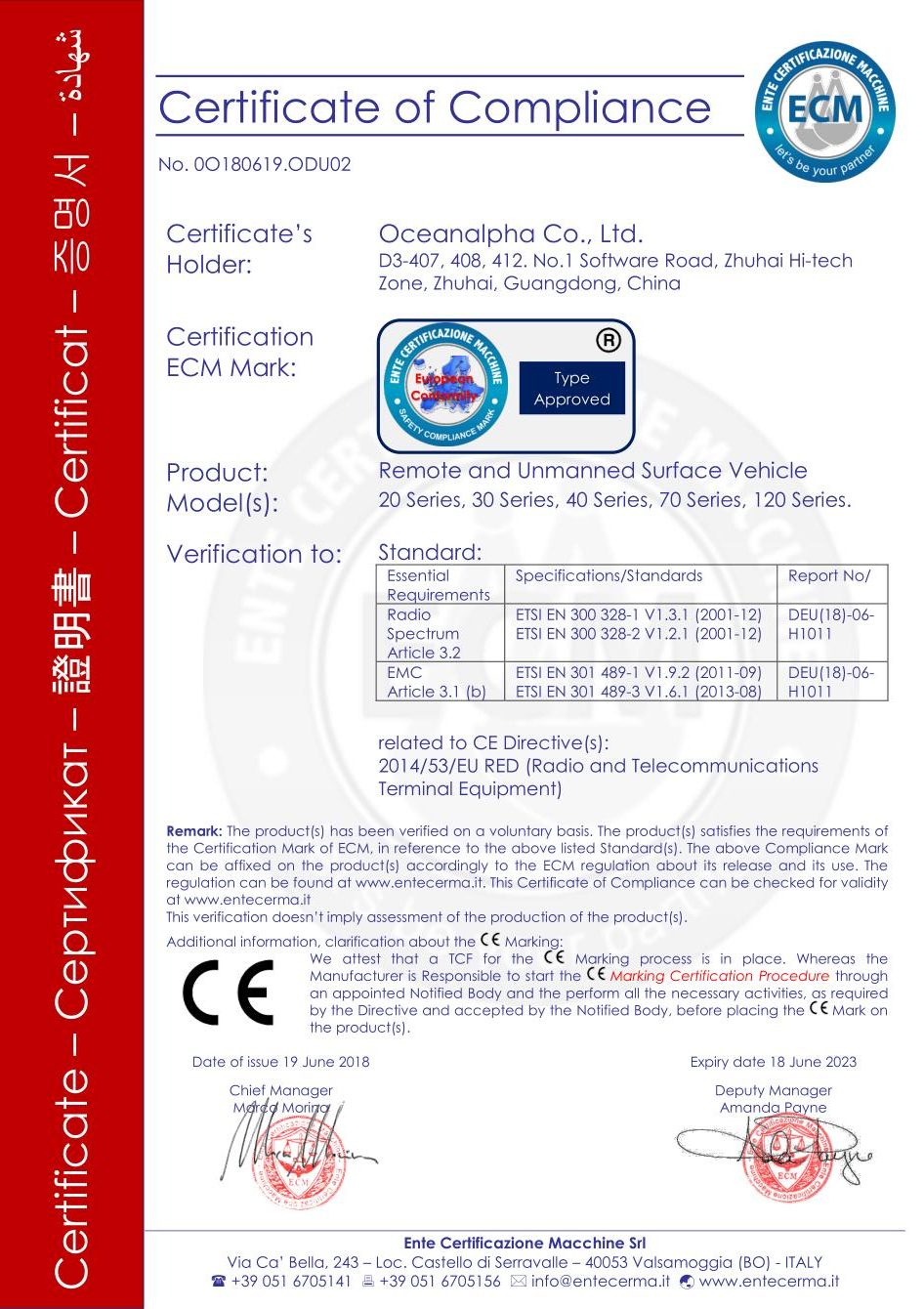 CE Certificat