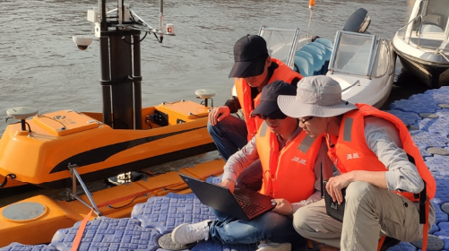 ME120 USV surveys the yellow river