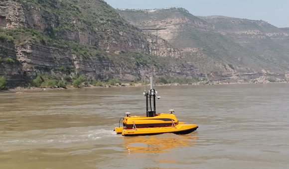 ME120 USV on yellow river